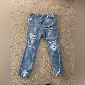 American Eagle Outfitters Light Blue Denim Ripped Jeans